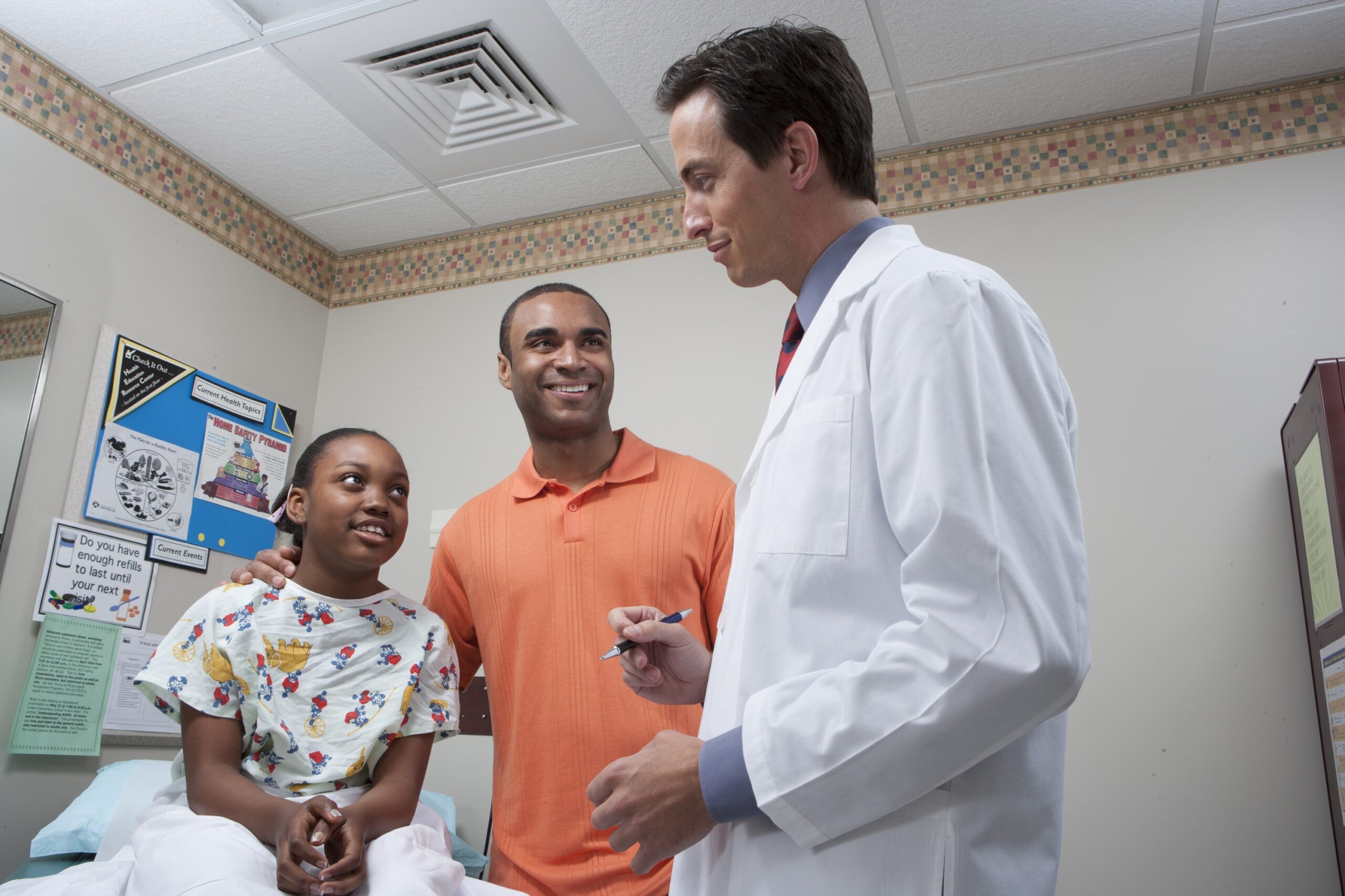 doctor discussing trial results with patient