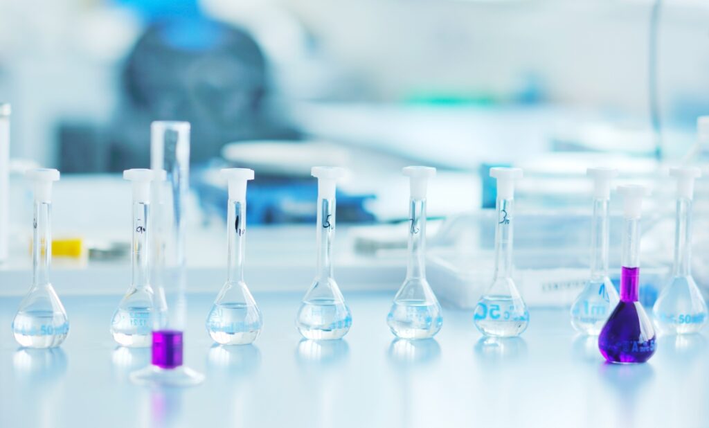 research test tubes in modern laboratory